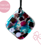 Purple and Blue Square Fused Glass Pendant Necklace  - Image 1