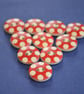 15mm Wooden Spotty Buttons Red White Large Dots 10pk Spot Dot (SSP5)