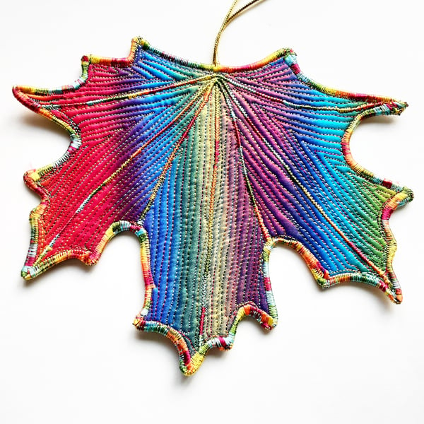 Leaf Hanging Decoration Free Machine Embroidery Home Decor 