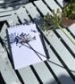 Botanical art, Garden Allium, seed head, shadow painting, handmade art, pink  - Image 3