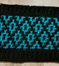 Handmade Mosaic Crochet Cowl – Kingfisher Blue & Black Neck Warmer
