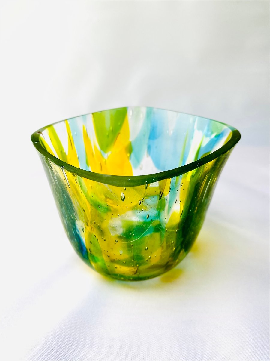 Mini Fused Glass Square Vase