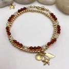 Autumn Stack- Natural amber and 14ct gold filled bracelets 