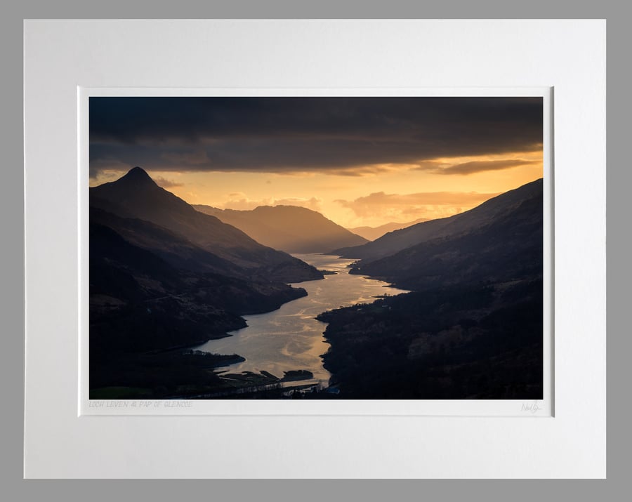 Loch Leven & Pap of Glencoe, Scotland - A3 (50x40cm) Unframed Print