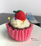 Pin Cushion - Strawberry cupcake - Image 2