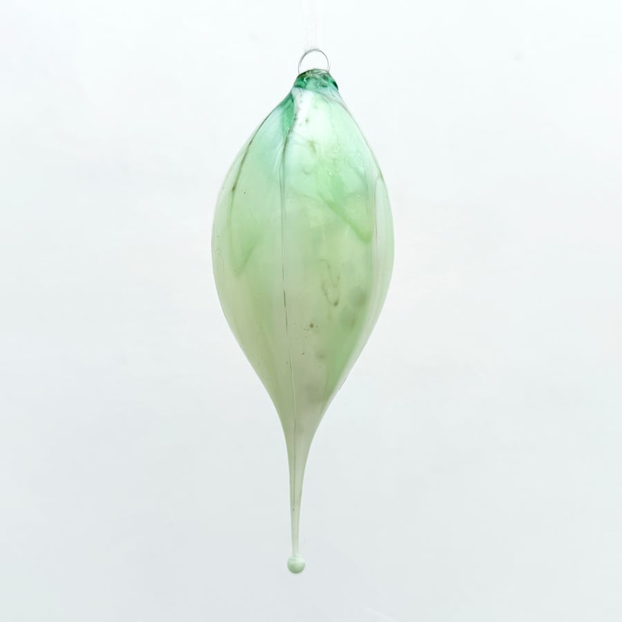 Blown Glass Green Bauble Decoration