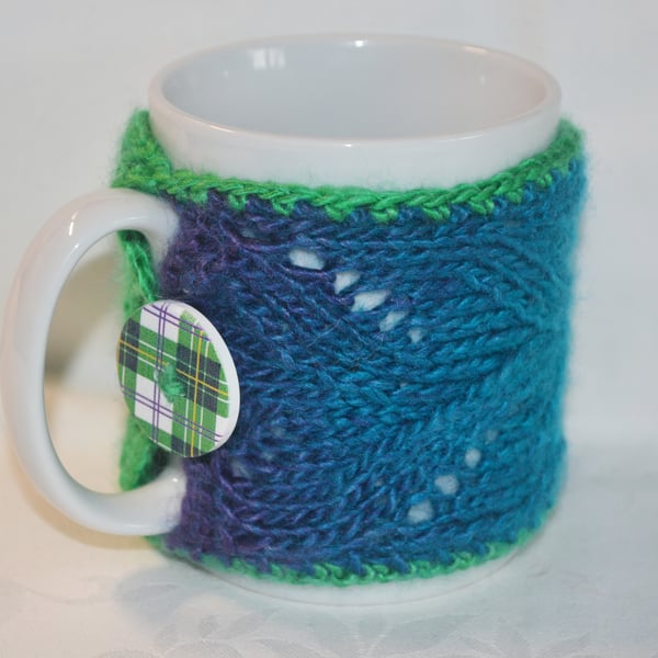 Knitted Mug Cosy Mug Wrap Mug Hug Multicoloured 100% Acrylic Hygge OOAK Ver. 05