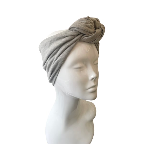 Light Grey Extra Wide Cotton Headband for Women Stylish Yoga Headband
