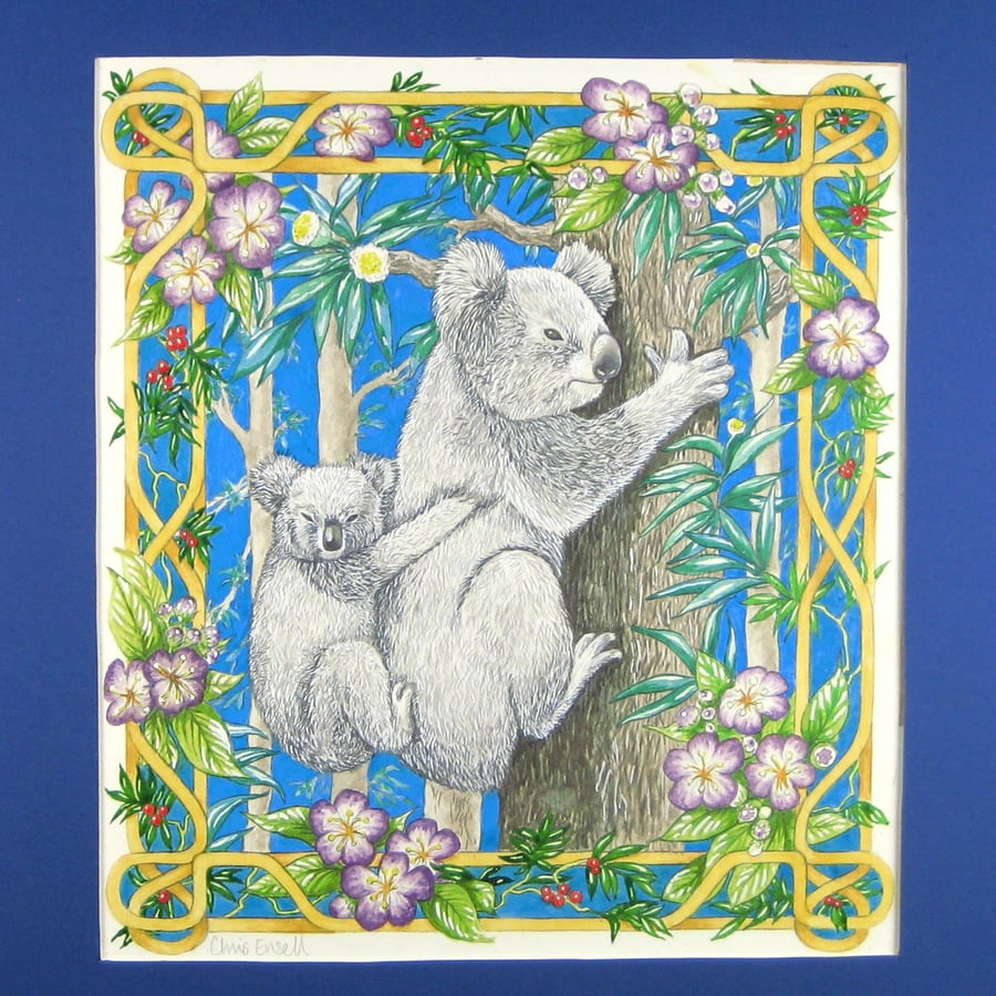 Koala Mother and Baby Original Painting