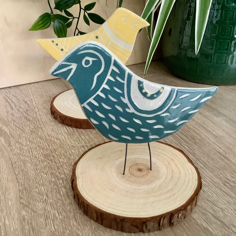 Green bird decoration