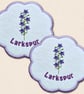 Larkspur Candle Coaster - Embroidered July Birth Flower Decor - Image 3