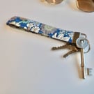 Key ring wrist strap in floral fabric 