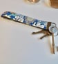 Key ring wrist strap in floral fabric 