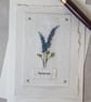 Hand Ribbon embroidered  keepsake blank greetings card