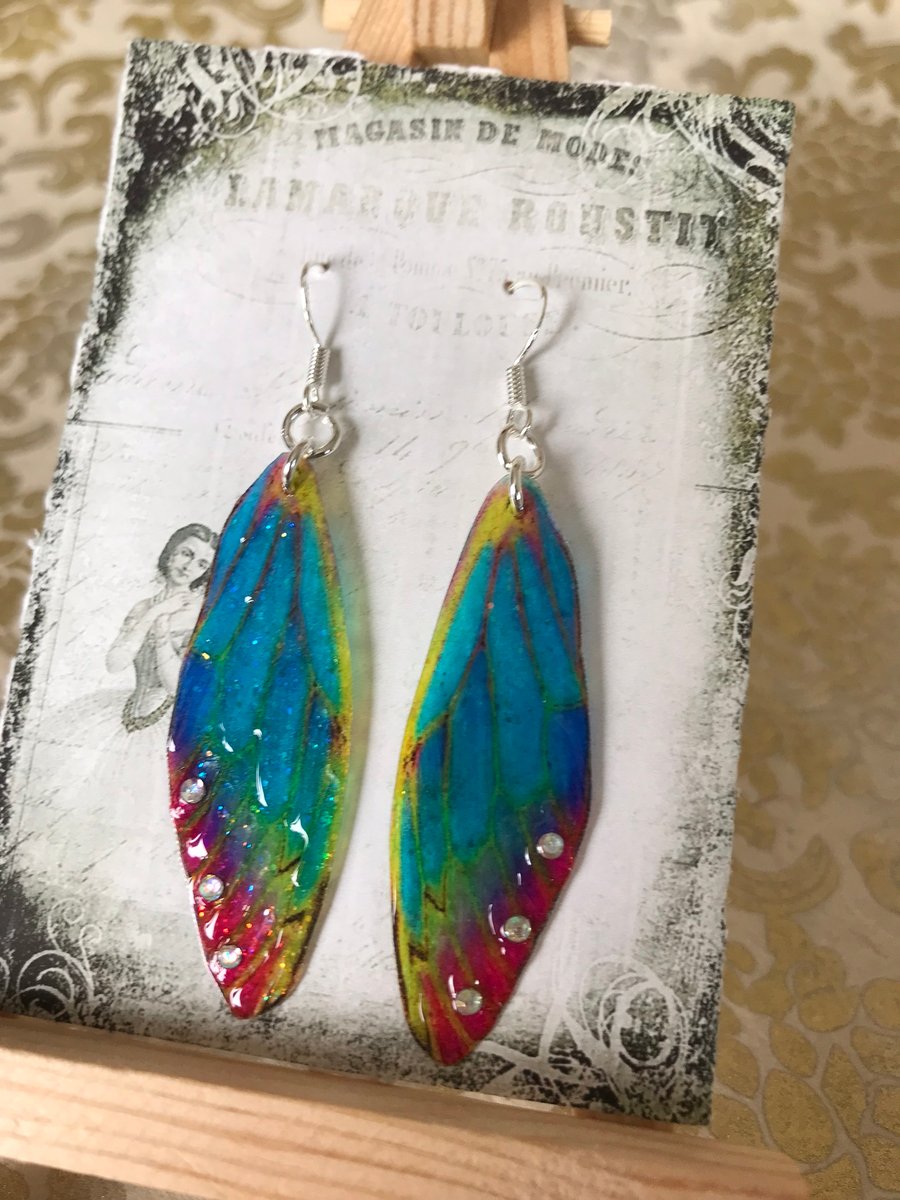 Turquoise Gypsy Spirit Fairy Wing Earrings