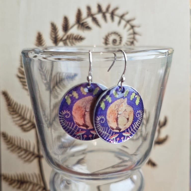 Sleeping Squirrel Standard Earrings 