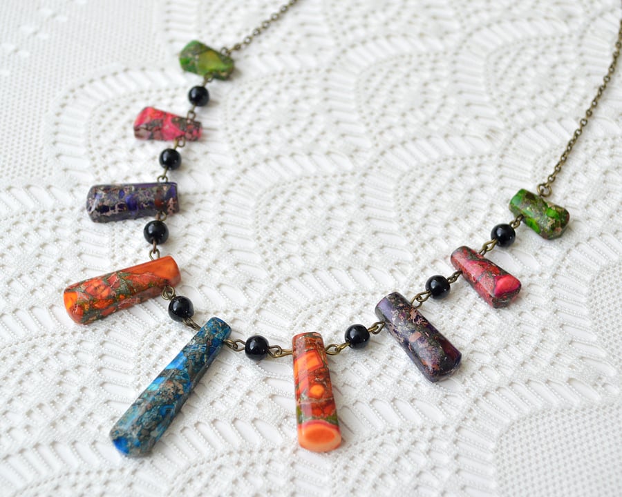 Rainbow Jasper Statement Necklace