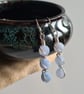 Handmade 925 Silver & Light Blue Crackled Agate Drop Dangle Earrings Gift Boxed  - Image 1