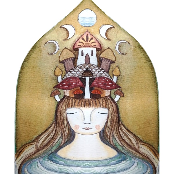 Mushroom girl A5 Limited edition print