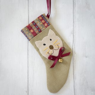 Cat Christmas Stocking  Decoration 