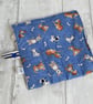 Travel cutlery roll with cutlery. Blue with dogs, spots and stripes - Image 5