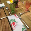 Hand printed chilli napkins