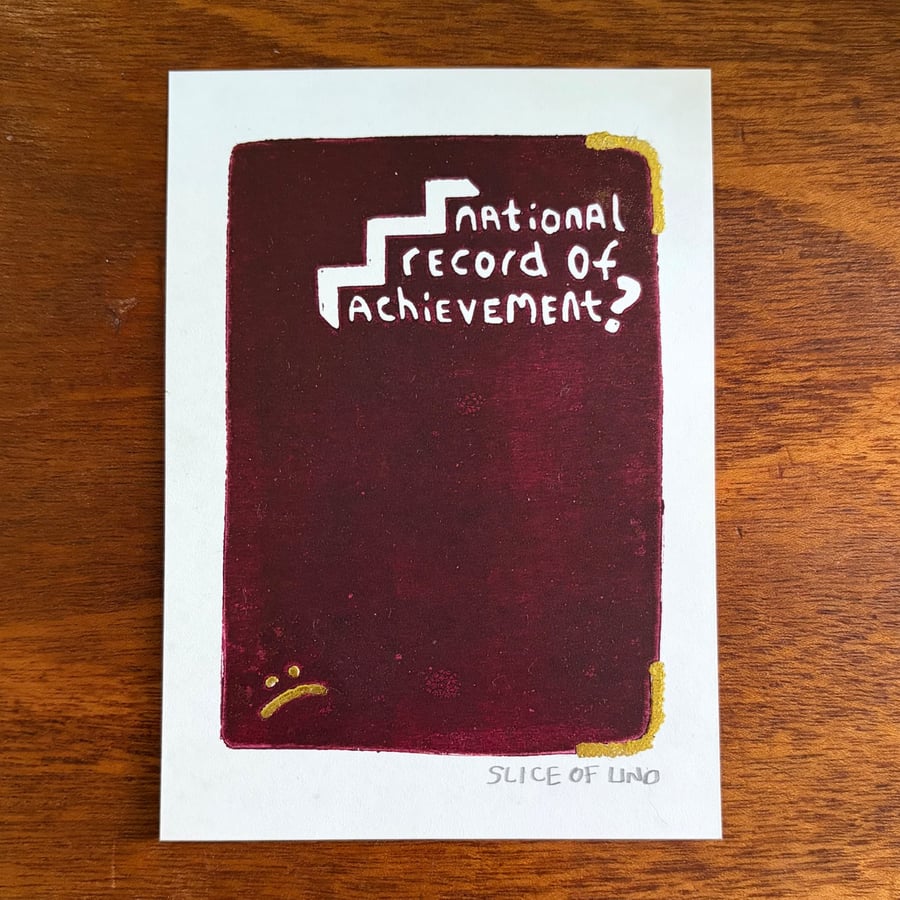 Record of Achievement? Original Lino Print
