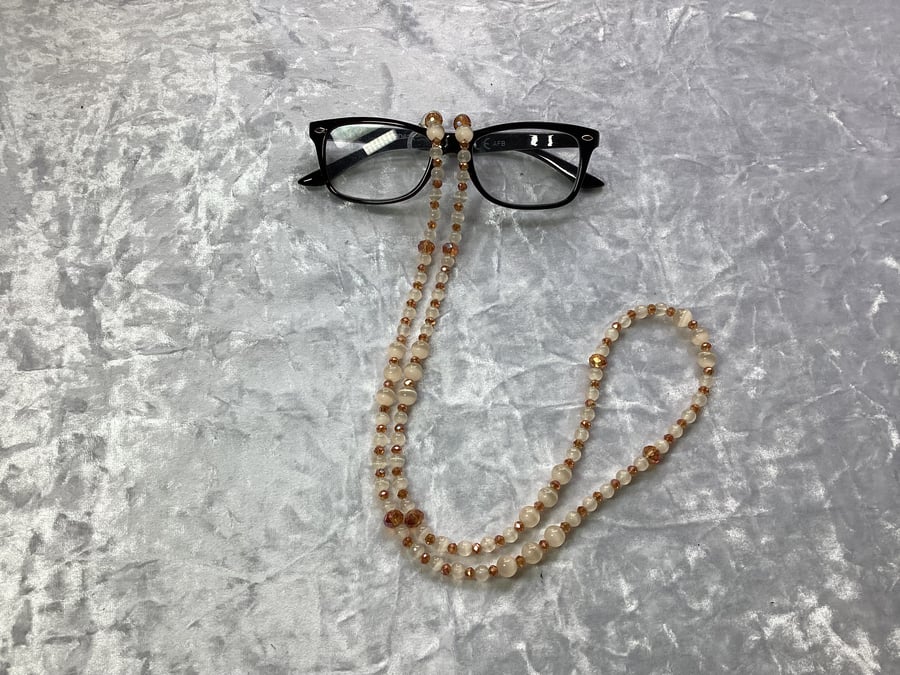 Cat Eye XLong glasses lanyard, beaded glasses chai.