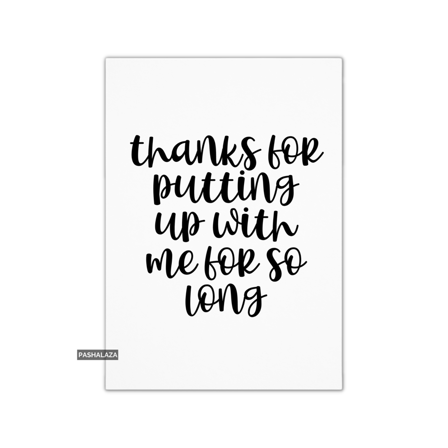 Funny Anniversary Card - Novelty Love Greeting Card - So Long
