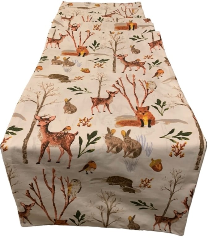 Spring Woodland Animal Table Runner 1.50 x 30cm Gift Idea