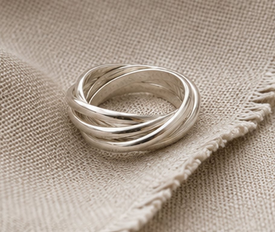 Sterling Silver Russian Wedding Bands, Promise Ring, keepsake Jewellery Gift