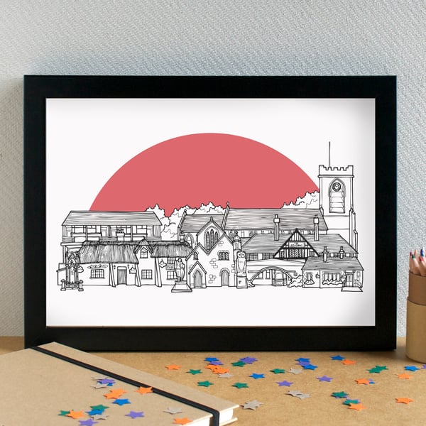 Maghull Skyline Art Print
