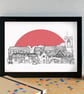 Maghull Skyline Art Print - Image 1