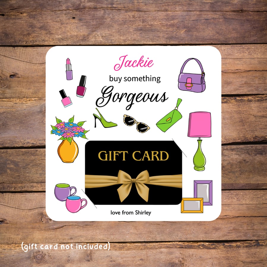 Buy Something Gorgeous Gift Card Holder, personalised 