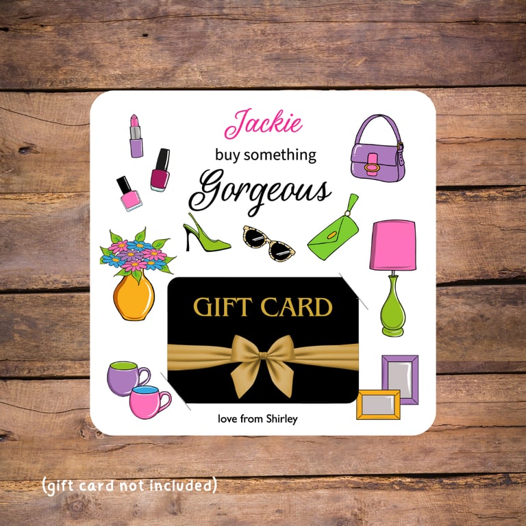 Buy Something Gorgeous Gift Card Holder, personalised 
