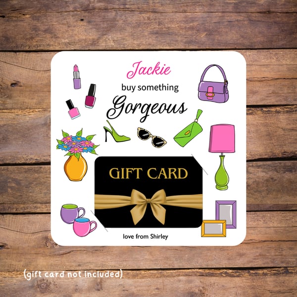 Buy Something Gorgeous Gift Card Holder, personalised 
