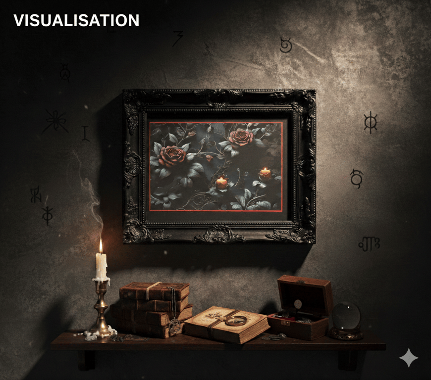 Gothic Midnight Rose Canvas Print – Dark Botanical Wall Art – Romantic Macabre 