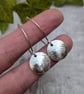 Sterling Silver Leaf Pattern Disc Drop Earrings - JBJ1109 - Image 5