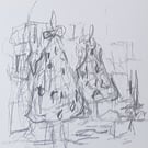 Christmas Tree drawing, Christmas card.