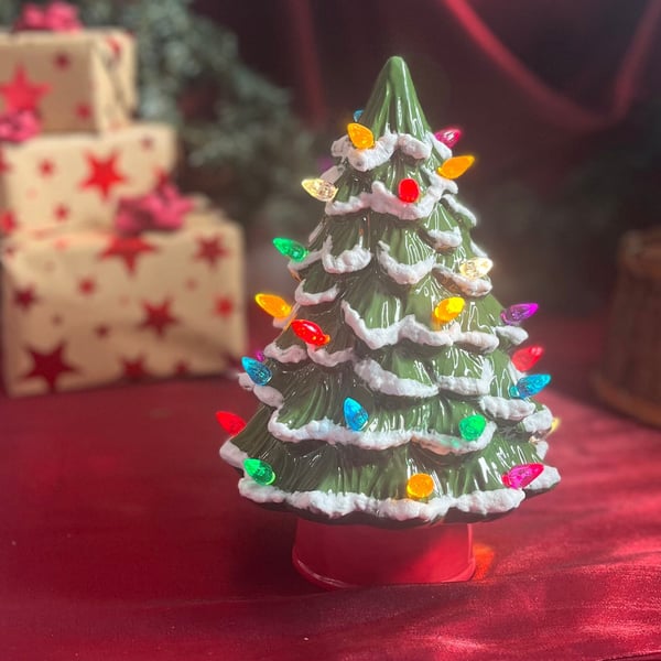 15.5 Iridescent White Ceramic Christmas Tree - Inspired Vintage Christmas Tree - Light Up Tree The Holiday Aisle