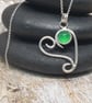 Sterling Silver 925 Unique Heart Pendant With Green Agate - Image 3