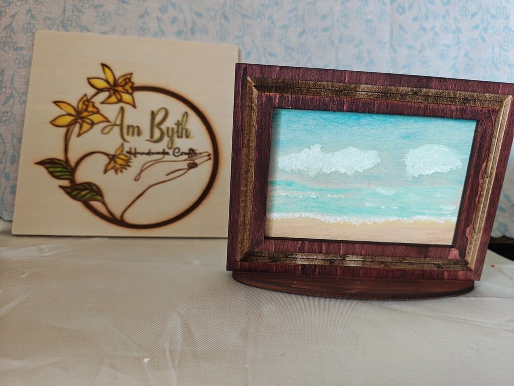 Sky, sea and sand watercolour