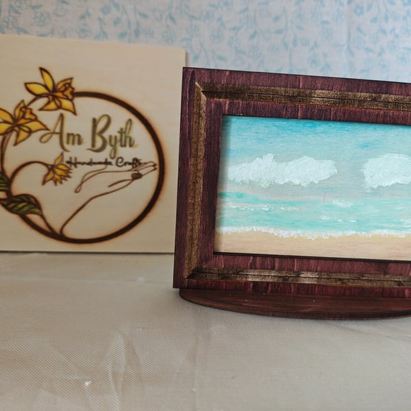 Sky, sea and sand watercolour