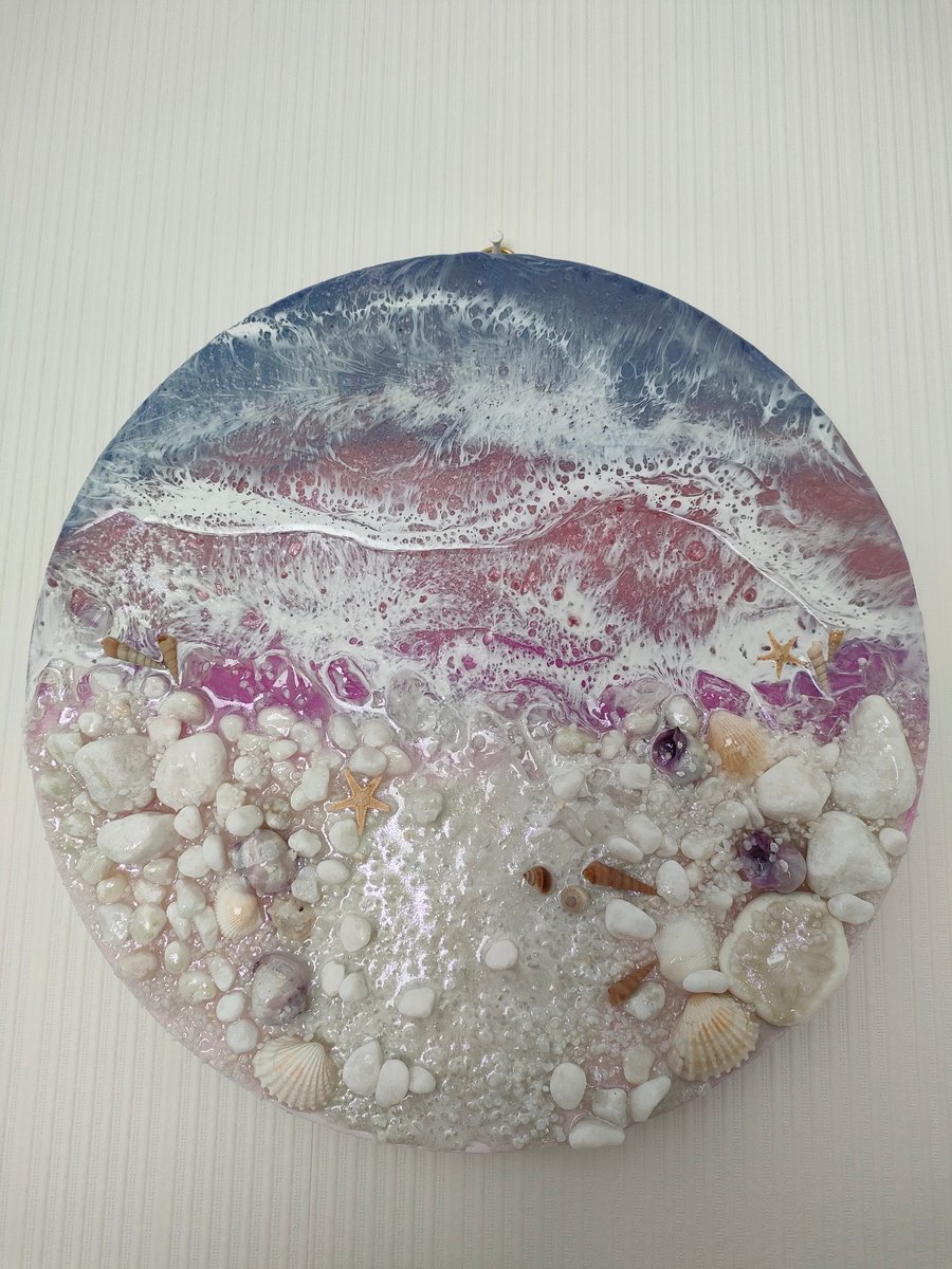 Pink and White Seascape