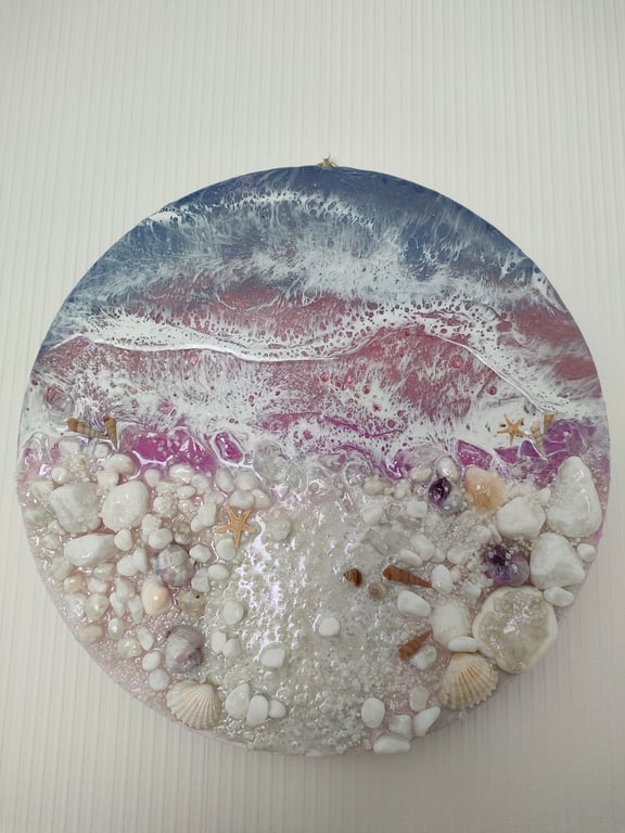 Pink and White Seascape