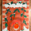 Original A4 Art Print - Cwtch Y Robin Coch