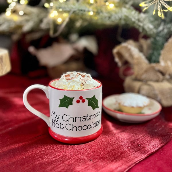 Personalised Classic Christmas Hot Chocolate Mug