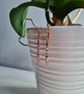 Pink Glass Cat's Eye & Copper Earrings with Pink Glass Leaves Jewellery Jewelry - Image 5