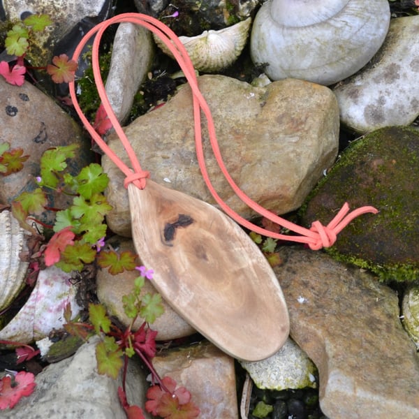 Wooden Face Pendant 