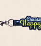 Choose Happy Keyring - Embroidered Positive Bag Charm - Image 3